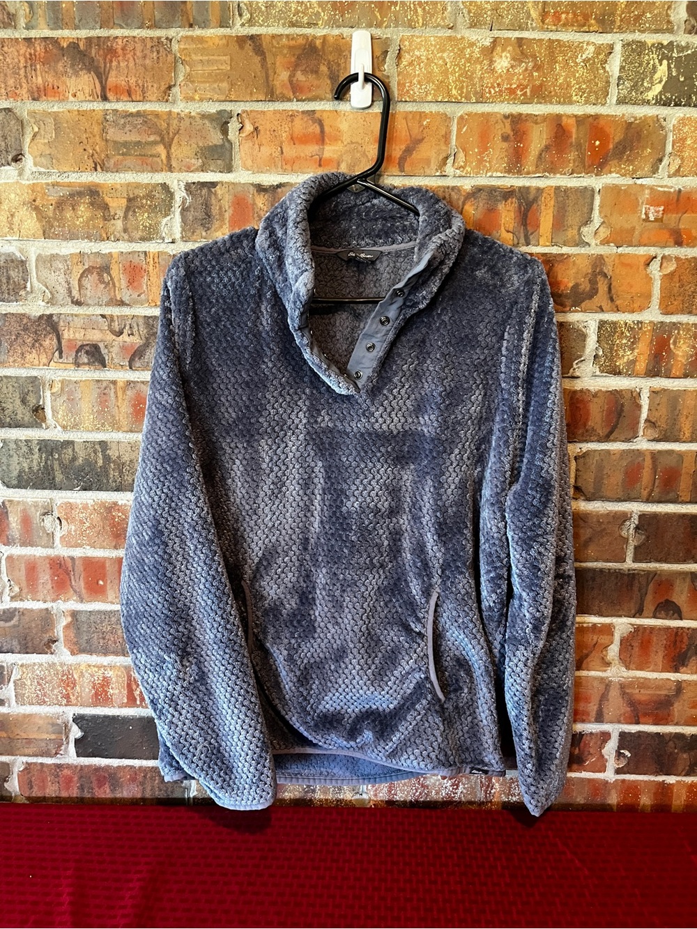 Eddie Bauer Women’s Gray  Blue Pullover Fleece with pockets Size:Large